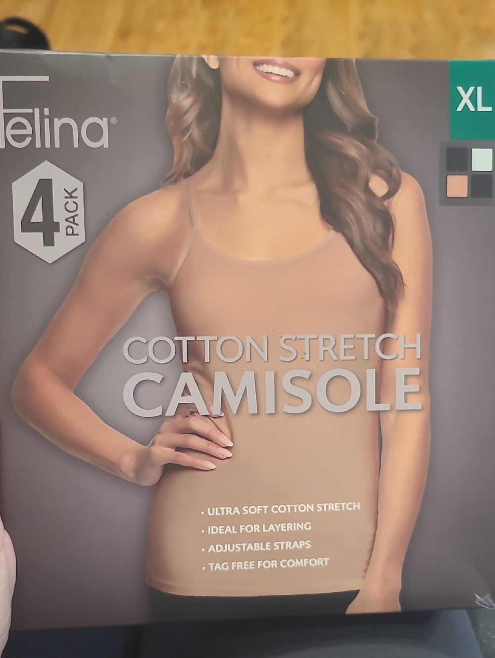 Felina Cotton Stretch Camisole - Nude/Tan (XL)